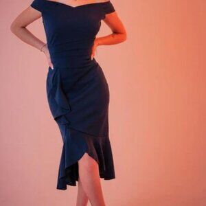 Knitee Navy Body Con Dress